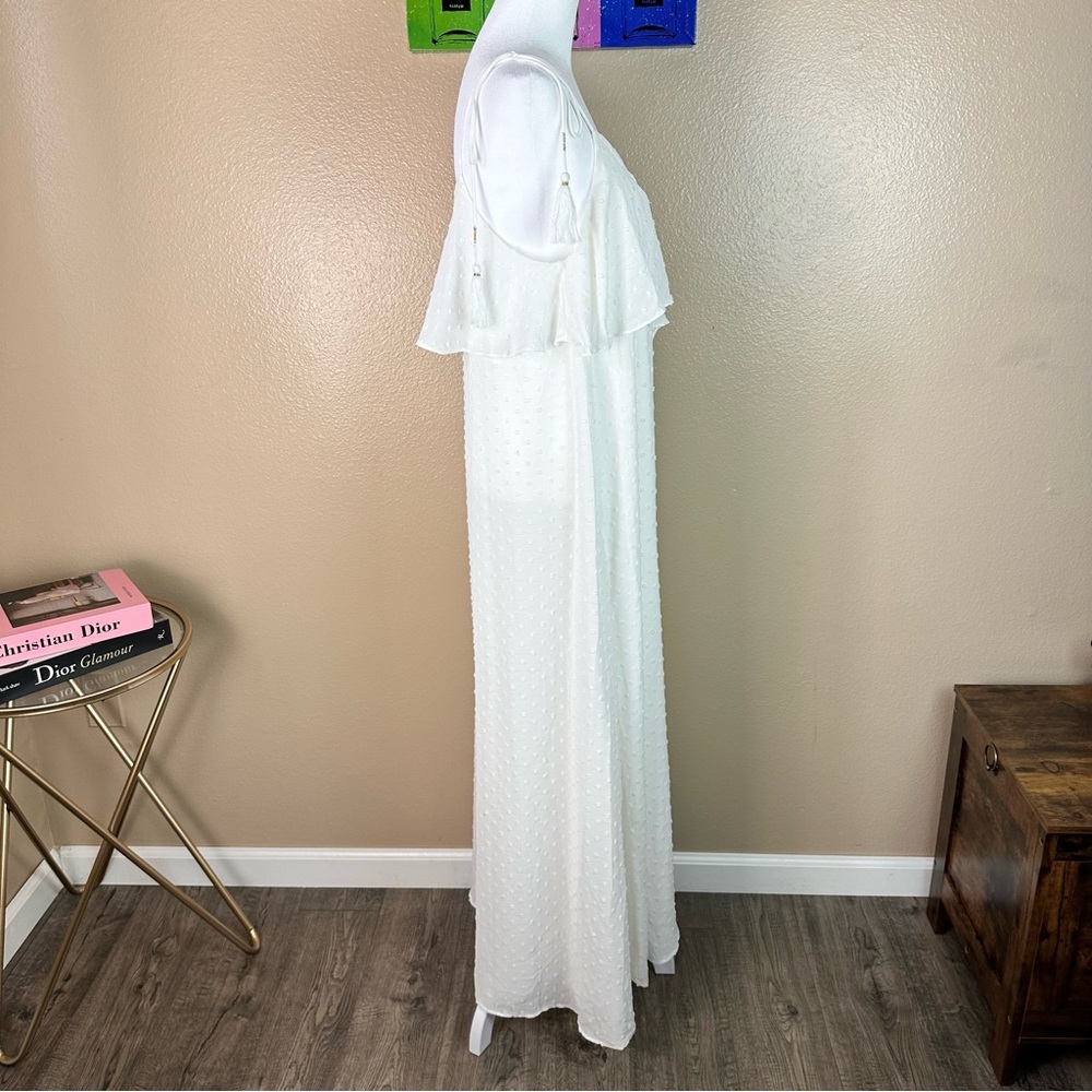 J.O.A Maxi Dress Ivory Adjustable Straps Sundress Wedding Evening Beach Medium - Picture 6 of 12